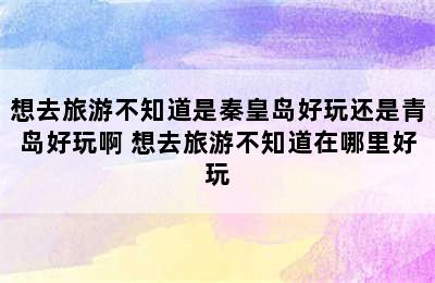 想去旅游不知道是秦皇岛好玩还是青岛好玩啊 想去旅游不知道在哪里好玩